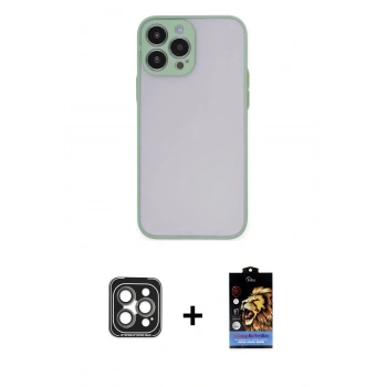 MARSİLYAN™- iPhone 15 Pro Max Kılıf Ahenk Çizgi Serisi - Siyah Buffer Hayalet Cam Ekran Koruyucu + PVD Metal Kamera Lens - GI