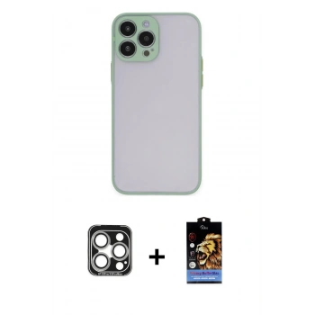 MARSİLYAN™- iPhone 15 Pro Max Kılıf Ahenk Çizgi Serisi - Siyah Buffer Hayalet Cam Ekran Koruyucu + PVD Metal Kamera Lens - GS