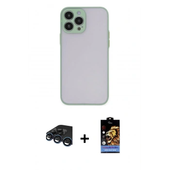 MARSİLYAN™- iPhone 15 Pro Max Kılıf Ahenk Çizgi Serisi - Siyah Buffer Hayalet Cam Ekran Koruyucu + Raze Metal Kamera Lens - LT