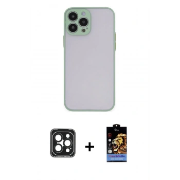 MARSİLYAN™- iPhone 15 Pro Max Kılıf Ahenk Çizgi Serisi - Siyah Buffer Hayalet Cam Ekran Koruyucu + PVD Metal Kamera Lens - SH