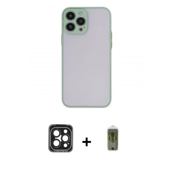 MARSİLYAN™- iPhone 15 Pro Max Kılıf Ahenk Çizgi Serisi - Siyah Joko Magic 5D Hayalet Cam + PVD Metal Kamera Lens - SH