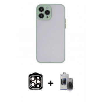 MARSİLYAN™- iPhone 15 Pro Max Kılıf Ahenk Çizgi Serisi - Siyah Vanessa Magic Hayalet Cam + PVD Metal Kamera Lens - TU