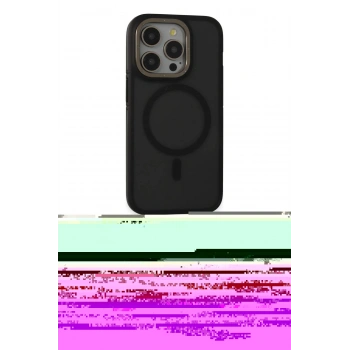 MARSİLYAN™- iPhone 15 Pro Max Kılıf Ahenk Form Serisi - Siyah Bilvis Hayalet Cam Ekran Koruyucu + PVD Metal Kamera Lens - GI