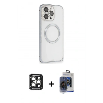 MARSİLYAN™- iPhone 15 Pro Max Kılıf Ahenk Işık Serisi - Siyah Vanessa Magic Cam + PVD Metal Kamera Lens - GI