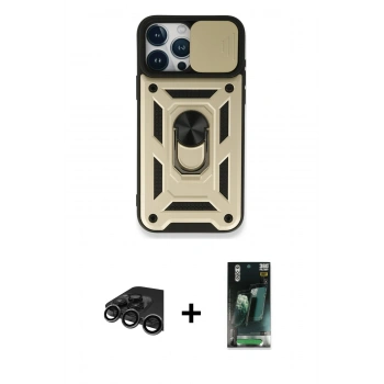 MARSİLYAN™- iPhone 15 Pro Max Kılıf Ahenk Klasik - Şeffaf 360 Full Body Arka Koruyucu + Raze Metal Kamera Lens - TMGI