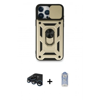 MARSİLYAN™- iPhone 15 Pro Max Kılıf Ahenk Klasik - Siyah Joko Magic 5D Cam + Raze Metal Kamera Lens - LT