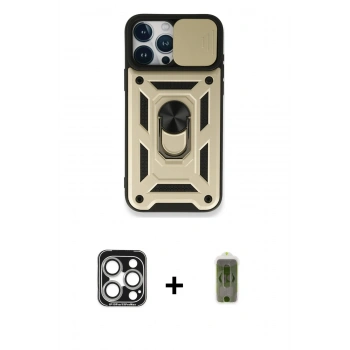 MARSİLYAN™- iPhone 15 Pro Max Kılıf Ahenk Klasik - Siyah Joko Magic 5D Hayalet Cam + PVD Metal Kamera Lens - GS