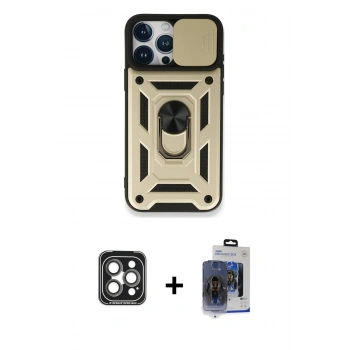 MARSİLYAN™- iPhone 15 Pro Max Kılıf Ahenk Klasik - Siyah Vanessa Magic Cam + PVD Metal Kamera Lens - GI