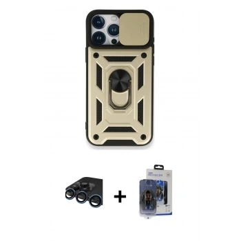 MARSİLYAN™- iPhone 15 Pro Max Kılıf Ahenk Klasik - Siyah Vanessa Magic Cam + Raze Metal Kamera Lens - LT