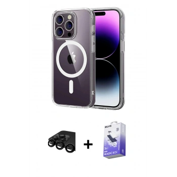 MARSİLYAN™- iPhone 15 Pro Max Kılıf Ahenk Minimal Serisi - Siyah Bilvis 5in1 5D Magic Hayalet Cam Ekran Koruyucu + Raze Metal Kamera Lens - SH