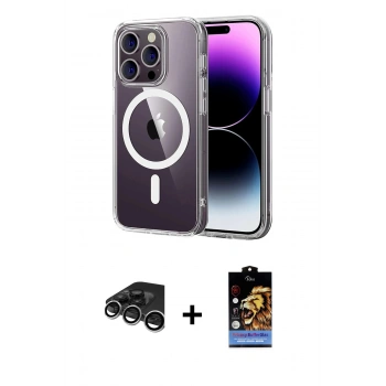 MARSİLYAN™- iPhone 15 Pro Max Kılıf Ahenk Minimal Serisi - Siyah Buffer Hayalet Cam Ekran Koruyucu + Raze Metal Kamera Lens - GS