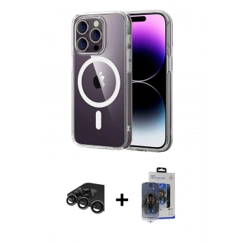 MARSİLYAN™- iPhone 15 Pro Max Kılıf Ahenk Minimal Serisi - Siyah Vanessa Magic Cam + Raze Metal Kamera Lens - TMGI