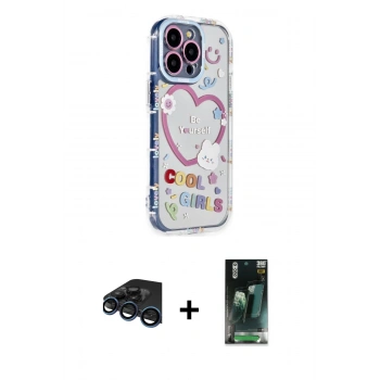 MARSİLYAN™- iPhone 15 Pro Max Kılıf Ahenk Modern Serisi - Siyah 360 Mat Full Body Arka Koruyucu + Raze Metal Kamera Lens - LT