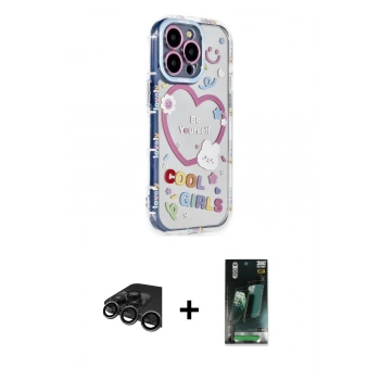 MARSİLYAN™- iPhone 15 Pro Max Kılıf Ahenk Modern Serisi - Siyah 360 Mat Full Body Arka Koruyucu + Raze Metal Kamera Lens - TMGI