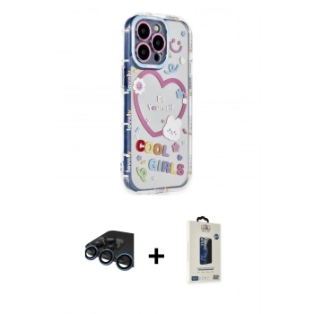 MARSİLYAN™- iPhone 15 Pro Max Kılıf Ahenk Modern Serisi - Siyah Bilvis Hayalet Cam Ekran Koruyucu + Raze Metal Kamera Lens - LT