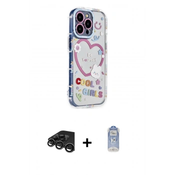 MARSİLYAN™- iPhone 15 Pro Max Kılıf Ahenk Modern Serisi - Siyah Joko Magic 5D Cam + Raze Metal Kamera Lens - TMGI