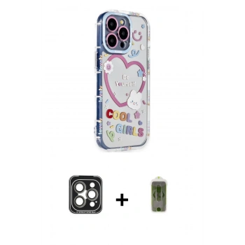 MARSİLYAN™- iPhone 15 Pro Max Kılıf Ahenk Modern Serisi - Siyah Joko Magic 5D Hayalet Cam + PVD Metal Kamera Lens - GI