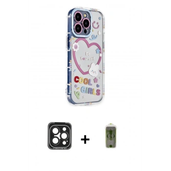 MARSİLYAN™- iPhone 15 Pro Max Kılıf Ahenk Modern Serisi - Siyah Joko Magic 5D Hayalet Cam + PVD Metal Kamera Lens - SH