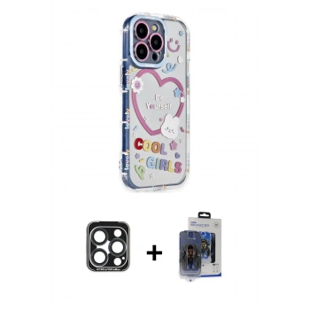 MARSİLYAN™- iPhone 15 Pro Max Kılıf Ahenk Modern Serisi - Siyah Vanessa Magic Cam + PVD Metal Kamera Lens - LT