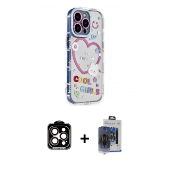 MARSİLYAN™- iPhone 15 Pro Max Kılıf Ahenk Modern Serisi - Siyah Vanessa Magic Cam + PVD Metal Kamera Lens - TU