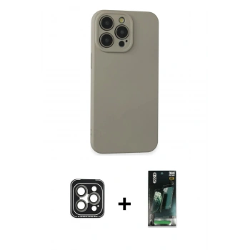 MARSİLYAN™- iPhone 15 Pro Max Kılıf Ahenk Serisi - Şeffaf 360 Full Body Arka Koruyucu + PVD Metal Kamera Lens - GI