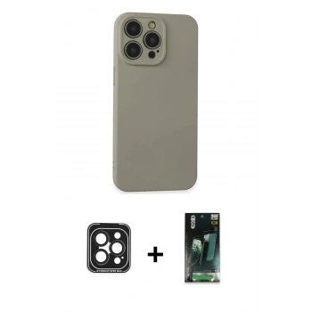 MARSİLYAN™- iPhone 15 Pro Max Kılıf Ahenk Serisi - Şeffaf 360 Full Body Arka Koruyucu + PVD Metal Kamera Lens - SH