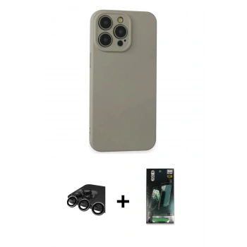 MARSİLYAN™- iPhone 15 Pro Max Kılıf Ahenk Serisi - Şeffaf 360 Full Body Arka Koruyucu + Raze Metal Kamera Lens - TMGI