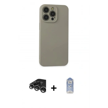 MARSİLYAN™- iPhone 15 Pro Max Kılıf Ahenk Serisi - Siyah Joko Magic 5D Cam + Raze Metal Kamera Lens - GS