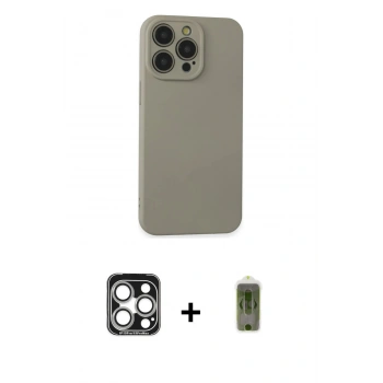 MARSİLYAN™- iPhone 15 Pro Max Kılıf Ahenk Serisi - Siyah Joko Magic 5D Hayalet Cam + PVD Metal Kamera Lens - GS