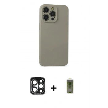 MARSİLYAN™- iPhone 15 Pro Max Kılıf Ahenk Serisi - Siyah Joko Magic 5D Hayalet Cam + PVD Metal Kamera Lens - LT