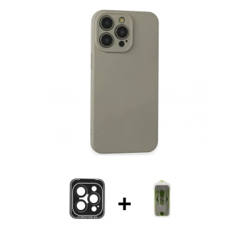 MARSİLYAN™- iPhone 15 Pro Max Kılıf Ahenk Serisi - Siyah Joko Magic 5D Hayalet Cam + PVD Metal Kamera Lens - SH