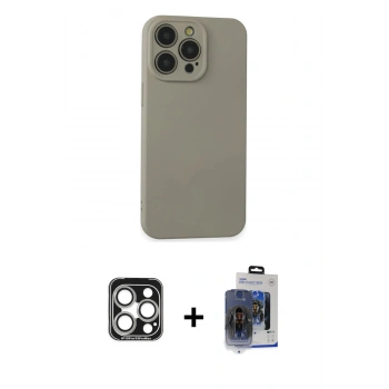 MARSİLYAN™- iPhone 15 Pro Max Kılıf Ahenk Serisi - Siyah Vanessa Magic Cam + PVD Metal Kamera Lens - GS