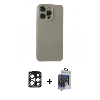 MARSİLYAN™- iPhone 15 Pro Max Kılıf Ahenk Serisi - Siyah Vanessa Magic Cam + PVD Metal Kamera Lens - LT