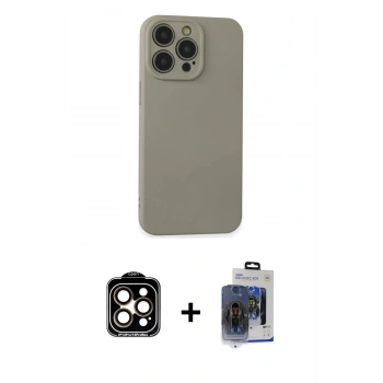 MARSİLYAN™- iPhone 15 Pro Max Kılıf Ahenk Serisi - Siyah Vanessa Magic Cam + PVD Metal Kamera Lens - TU