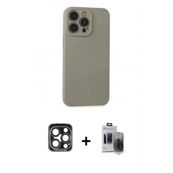 MARSİLYAN™- iPhone 15 Pro Max Kılıf Ahenk Serisi - Siyah Vanessa Magic Hayalet Cam + PVD Metal Kamera Lens - LT