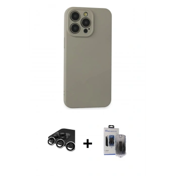 MARSİLYAN™- iPhone 15 Pro Max Kılıf Ahenk Serisi - Siyah Vanessa Magic Hayalet Cam + Raze Metal Kamera Lens - GS