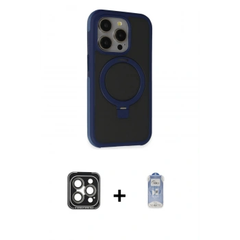 MARSİLYAN™- iPhone 15 Pro Max Kılıf Ahenk Yansıma Özel Seri - Siyah Joko Magic 5D Cam + PVD Metal Kamera Lens - GI