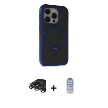 MARSİLYAN™- iPhone 15 Pro Max Kılıf Ahenk Yansıma Özel Seri - Siyah Joko Magic 5D Cam + Raze Metal Kamera Lens - GS