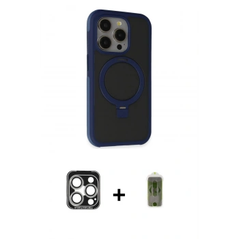 MARSİLYAN™- iPhone 15 Pro Max Kılıf Ahenk Yansıma Özel Seri - Siyah Joko Magic 5D Hayalet Cam + PVD Metal Kamera Lens - GS
