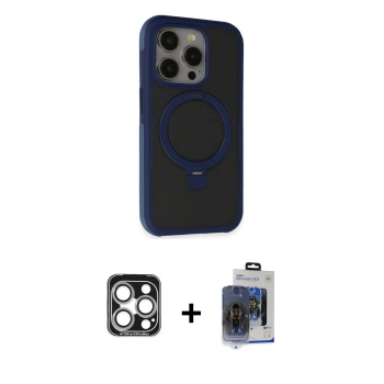 MARSİLYAN™- iPhone 15 Pro Max Kılıf Ahenk Yansıma Özel Seri - Siyah Vanessa Magic Cam + PVD Metal Kamera Lens - GS