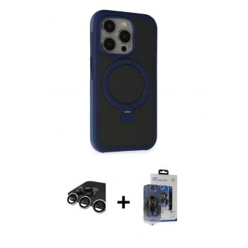 MARSİLYAN™- iPhone 15 Pro Max Kılıf Ahenk Yansıma Özel Seri - Siyah Vanessa Magic Cam + Raze Metal Kamera Lens - GS