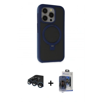 MARSİLYAN™- iPhone 15 Pro Max Kılıf Ahenk Yansıma Özel Seri - Siyah Vanessa Magic Cam + Raze Metal Kamera Lens - LT