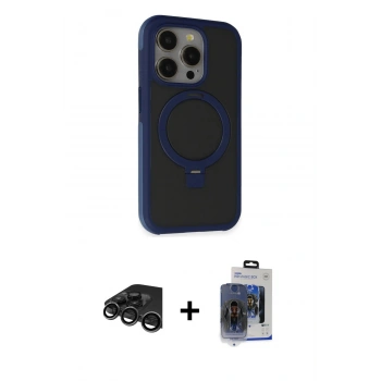 MARSİLYAN™- iPhone 15 Pro Max Kılıf Ahenk Yansıma Özel Seri - Siyah Vanessa Magic Cam + Raze Metal Kamera Lens - TMGI