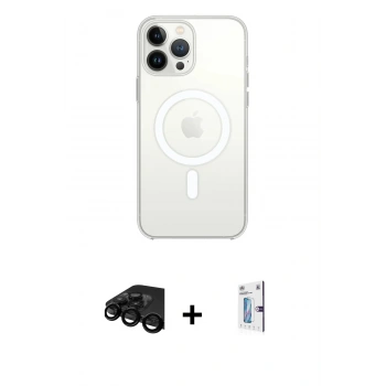 MARSİLYAN™- iPhone 15 Pro Max Kılıf Ahenk Yansıma Prime - Siyah Bilvis 0.18mm Plus Cam Ekran Koruyucu + Raze Metal Kamera Lens - SH