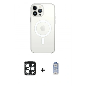 MARSİLYAN™- iPhone 15 Pro Max Kılıf Ahenk Yansıma Prime - Siyah Joko Magic 5D Cam + PVD Metal Kamera Lens - LT