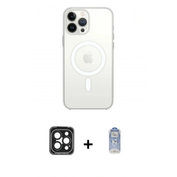 MARSİLYAN™- iPhone 15 Pro Max Kılıf Ahenk Yansıma Prime - Siyah Joko Magic 5D Cam + PVD Metal Kamera Lens - SH