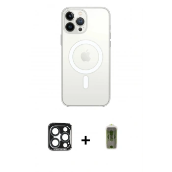 MARSİLYAN™- iPhone 15 Pro Max Kılıf Ahenk Yansıma Prime - Siyah Joko Magic 5D Hayalet Cam + PVD Metal Kamera Lens - LT