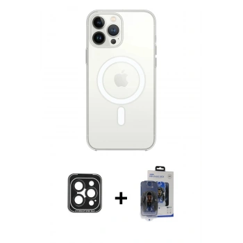 MARSİLYAN™- iPhone 15 Pro Max Kılıf Ahenk Yansıma Prime - Siyah Vanessa Magic Cam + PVD Metal Kamera Lens - SH
