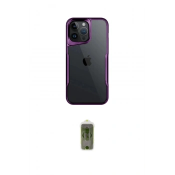 MARSİLYAN™- iPhone 15 Pro Max Kılıf Akış Çizgi Koleksiyonu - Siyah Joko Magic 5D Hayalet Cam