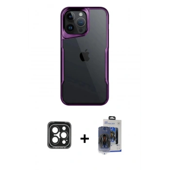 MARSİLYAN™- iPhone 15 Pro Max Kılıf Akış Çizgi Koleksiyonu - Siyah Vanessa Magic Cam + PVD Metal Kamera Lens - SH